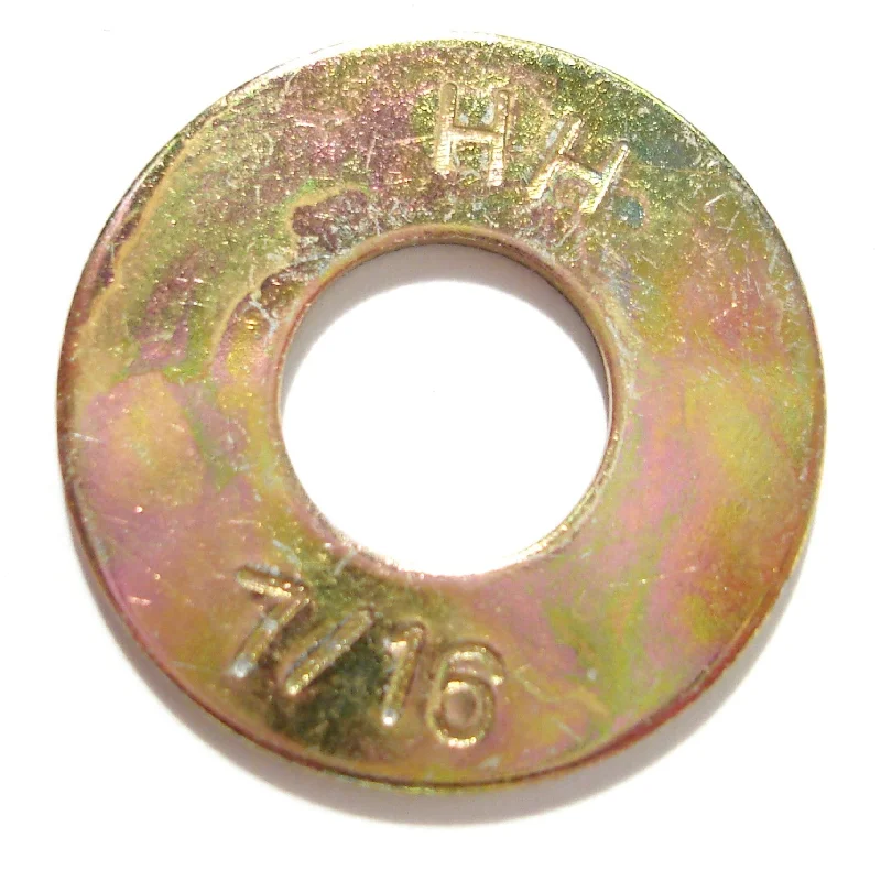 Washers for heavy equipment and industrial applications-7/16" x 1/2" x 1-1/4" Zinc Plated Grade 8 Steel USS Flat Washers