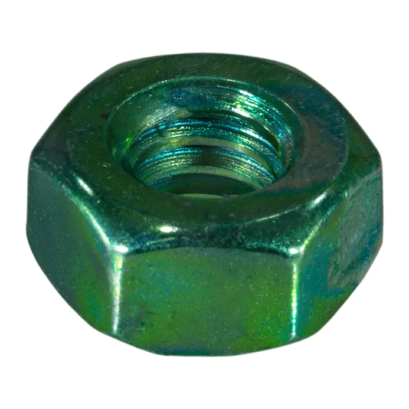 Weld nuts for easy attachment to metal surfaces-1/4"-20 Green Rinsed Zinc Plated Grade 5 Steel Coarse Thread Hex Nuts