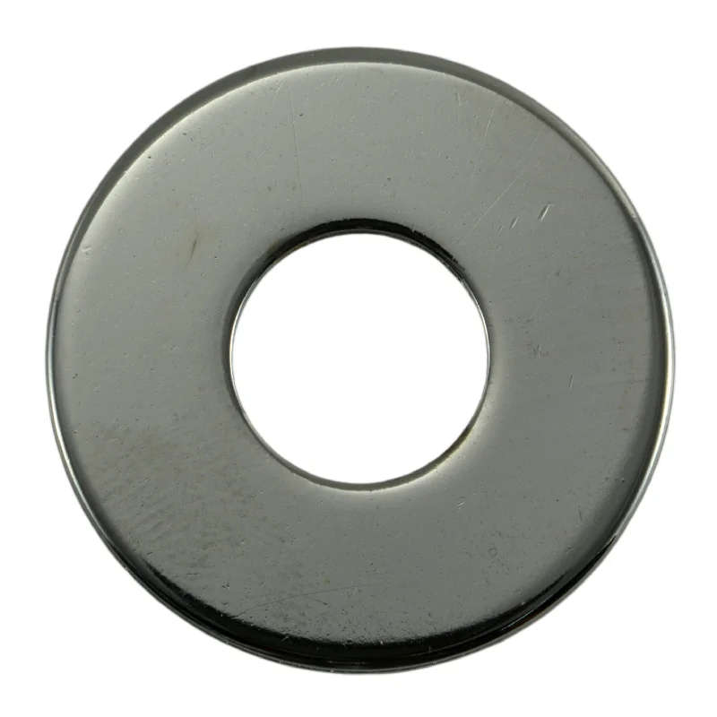 Washers for hydraulic systems-7/16" x 1/2" x 1-1/4" Chrome Grade 2 USS Flat Washers (10 pcs.)