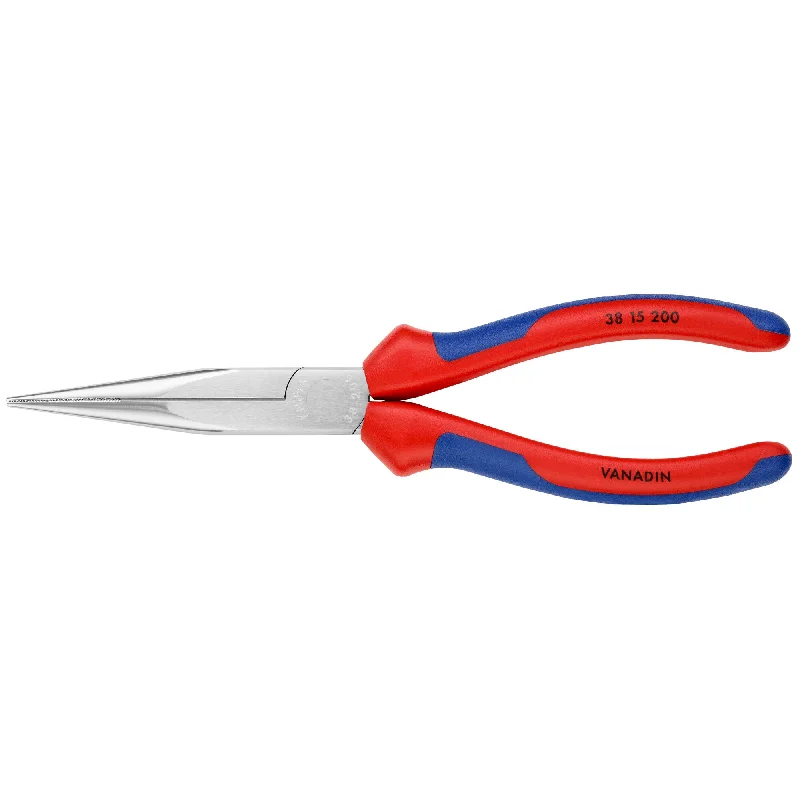 Slip-joint pliers for adjustable jaw widths-Knipex 38 15 200 8" Long Nose Pliers without Cutter