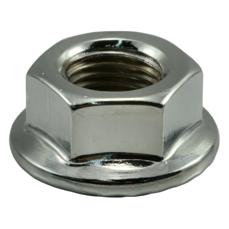 Self-locking nuts for high-vibration environments-1/2"-20 Chrome Plated Steel Fine Thread Flange Nuts