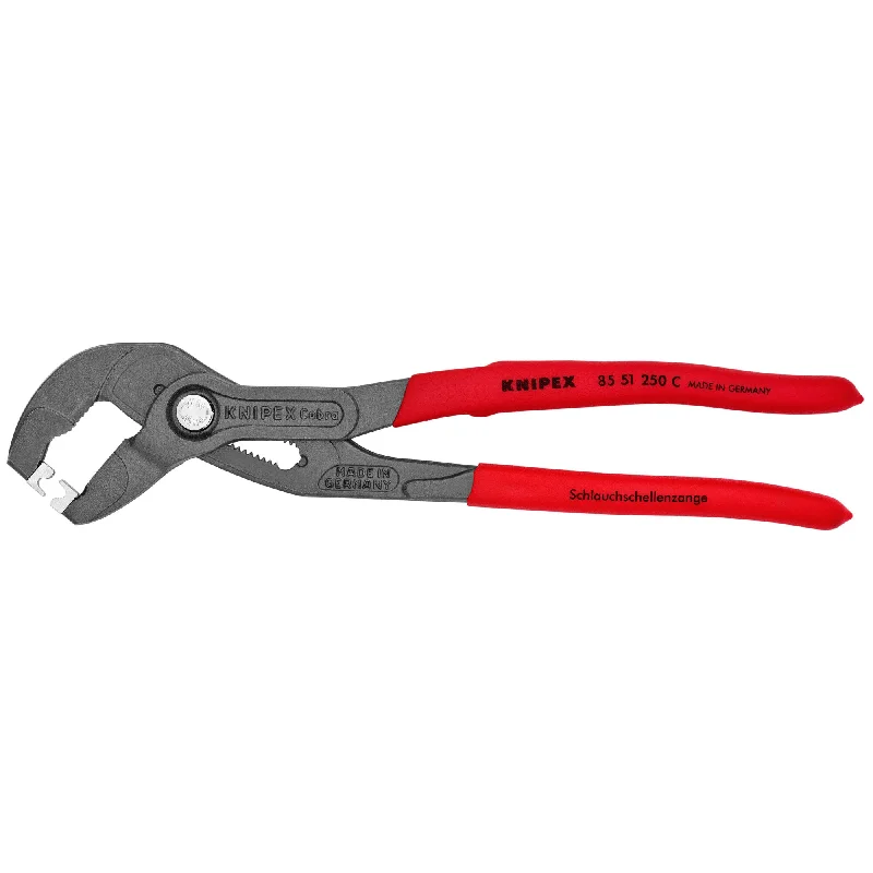 Durable pliers for metalworking and fabrication-Knipex 85 51 250 C 10" Hose Clamp Pliers for Click Clamps