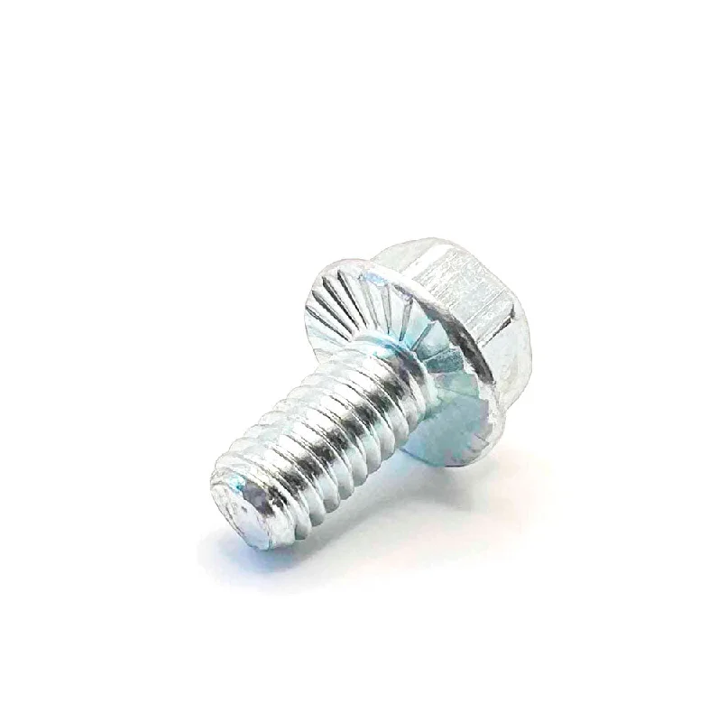 Bolts with locking washers for added stability-5/16-18 X 5/8in UNC Grade 5 Serrated Flange Bolt Clear Zinc