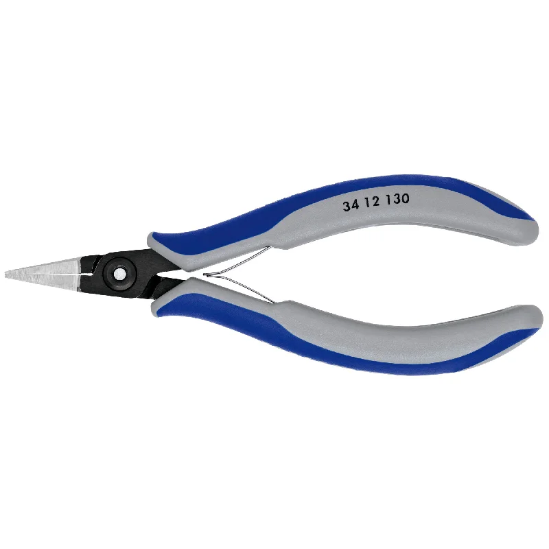 Soft-grip pliers for secure, comfortable handling-Knipex 34 12 130 5 1/4" Electronics Pliers-Flat Tips