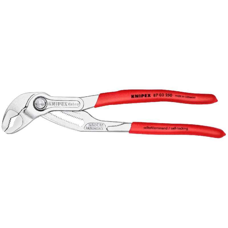 Self-locking pliers for hands-free use in tough jobs-Knipex 87 03 250 10" Cobra® Water Pump Pliers