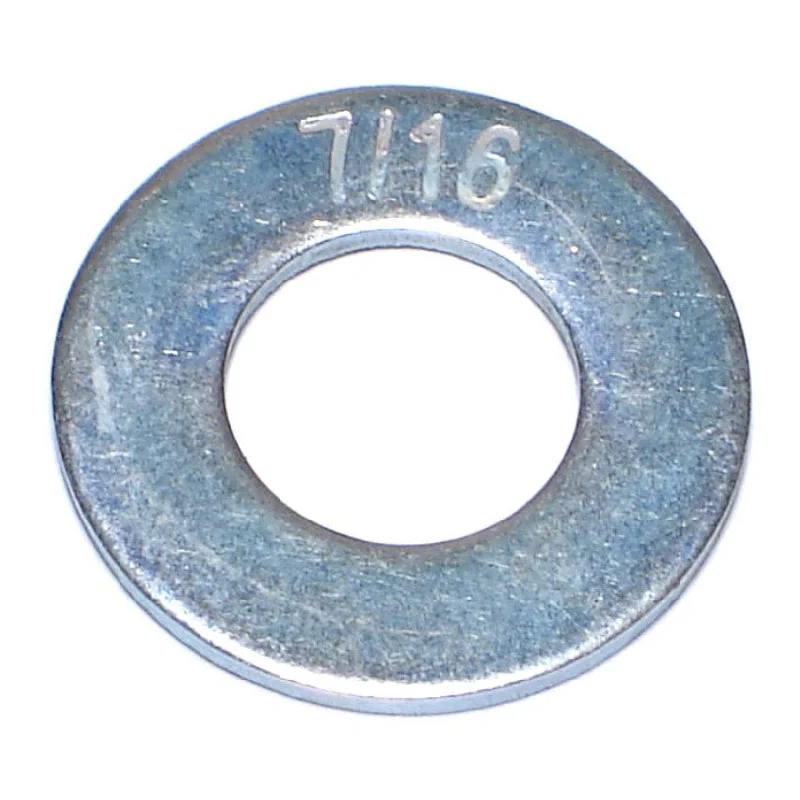 Washers for high-pressure valve applications-7/16" x 15/32" x 59/64" Zinc Plated Grade 8 Steel SAE Flat Washers