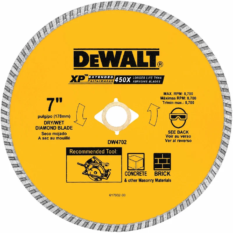 High-speed steel saw blades for durability-DeWalt DW4702 7" XP Turbo Diamond Blade