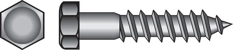 Screws with rust-resistant coating for metal roofing-HILLMAN 5/8 in. X 10 in. L Hex Zinc-Plated Steel Lag Screw 25 pk