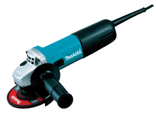 Angle grinders for polishing car surfaces and paint removal-Makita 9557NBR 115mm Anti-Restart Grinder 840W 240V