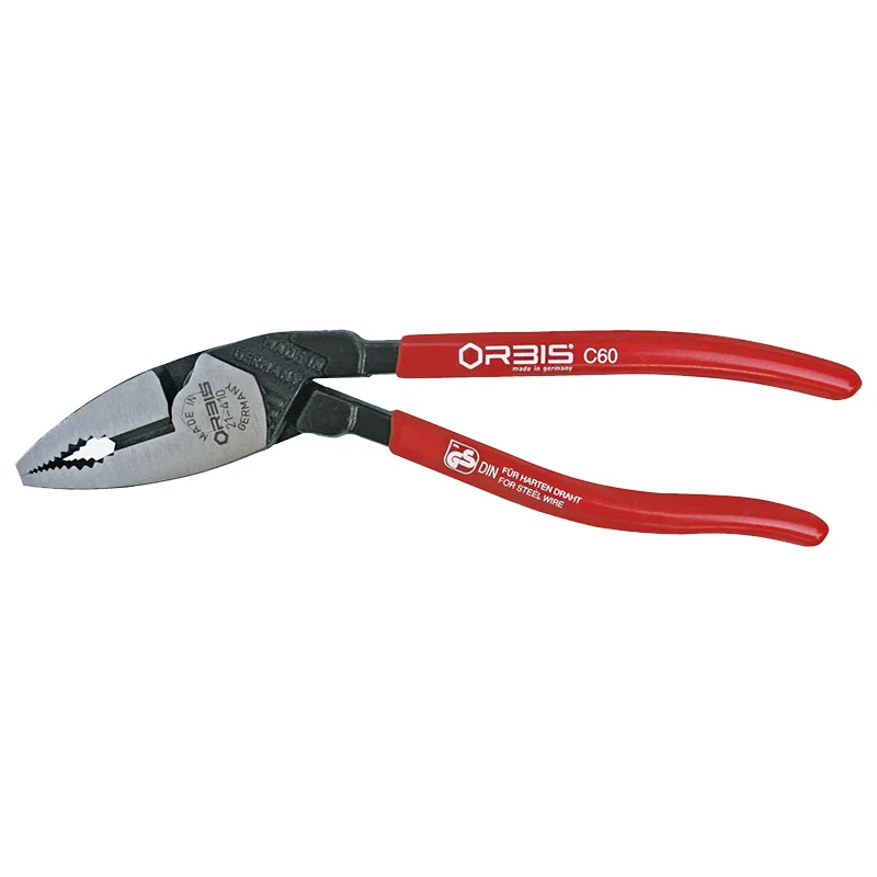 Straight jaw pliers for optimal gripping force-Orbis 9O 21 410 EvoTel HD 7.5" 25 degree Angled Combination Pliers