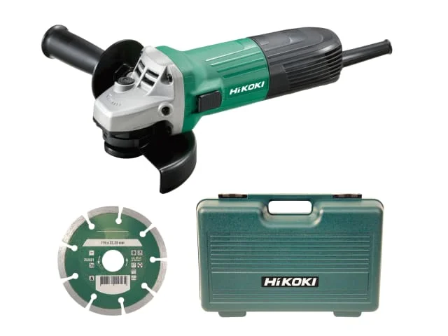 Angle grinders for polishing concrete floors-HiKOKI G12STX/J8 Angle Grinder 115mm Diamond Blade & Case 600W 110V