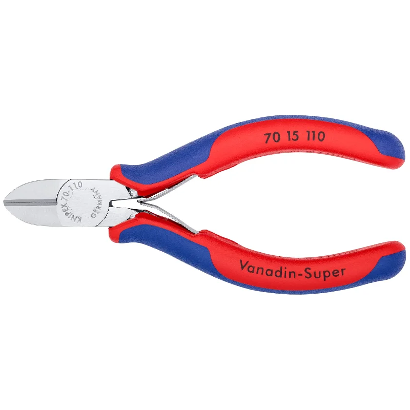 Pliers with cushioned grips for improved control-Knipex 70 15 110 4 1/2" Diagonal Cutters