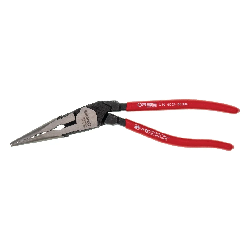 Precision cutting pliers for fine wires and cables-Knipex 9O 21-150 SBA 8 3/4" Long Nose 25° Angled Pliers