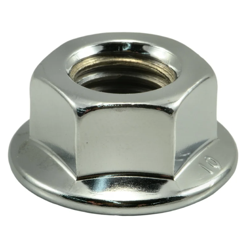 Flange nuts for mounting components on flat surfaces-14mm-2.0 Chrome Plated Steel Coarse Thread Flange Nuts (3 pcs.)