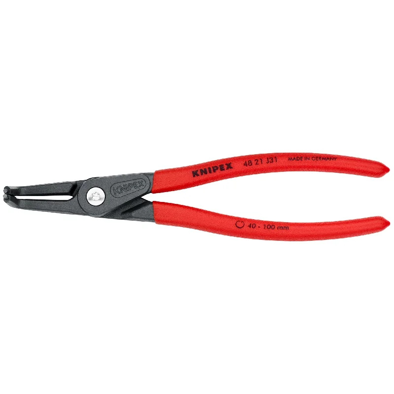 Compact pliers for tight spaces-Knipex 48 21 J31 8 1/4" Internal 90° Angled Precision Snap Ring Pliers