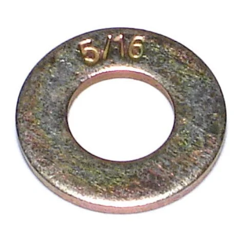 Zinc-coated washers for durable sealing-5/16" x 11/32" x 11/16" Zinc Plated Grade 8 Steel SAE Flat Washers