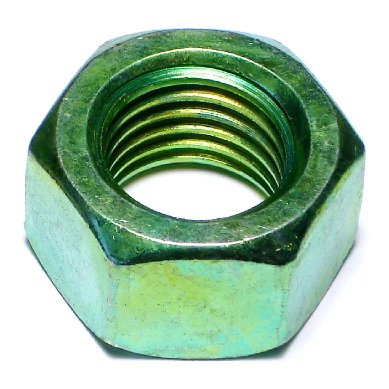 Precision nuts for engineering and design-1"-8 Green Rinsed Zinc Plated Grade 5 Steel Coarse Thread Hex Nuts