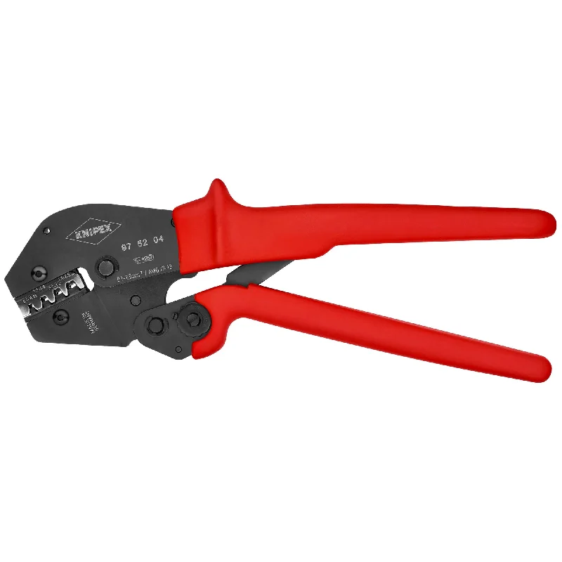 Compact pliers for electronic and microelectronic work-Knipex 97 52 04 10" Crimping Pliers For Non-Insulated Open Plug-Type Connectors (Plug Width 2.8 and 4.8 mm)