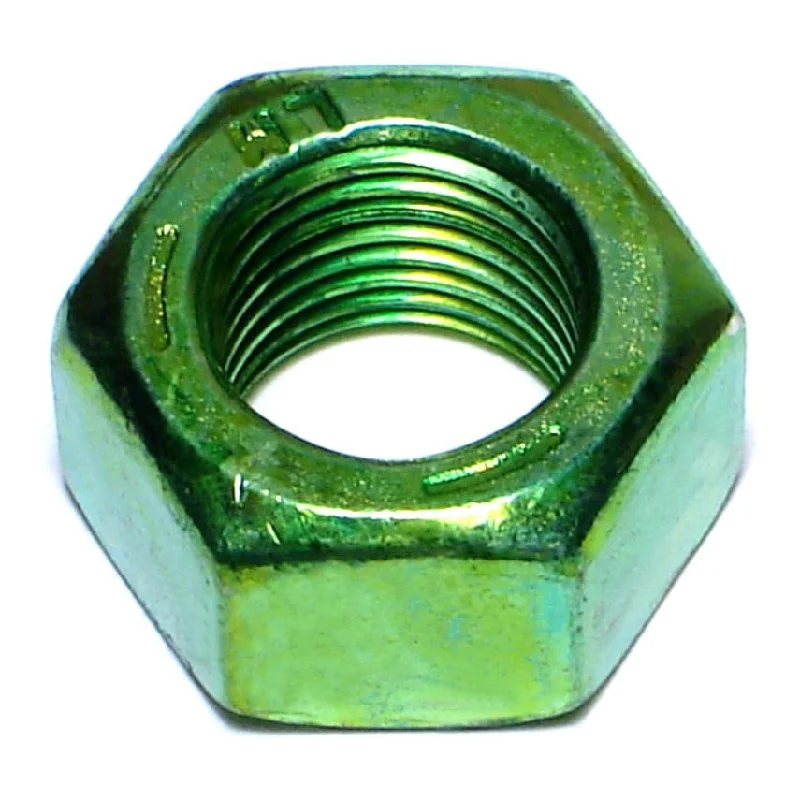 Zinc-coated nuts for enhanced corrosion resistance-9/16"-18 Green Rinsed Zinc Plated Grade 5 Steel Fine Thread Hex Nuts (91 pcs.)