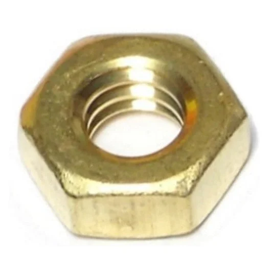 Locking nuts for high-torque installations-1/4"-20 Brass Coarse Thread Hex Nuts