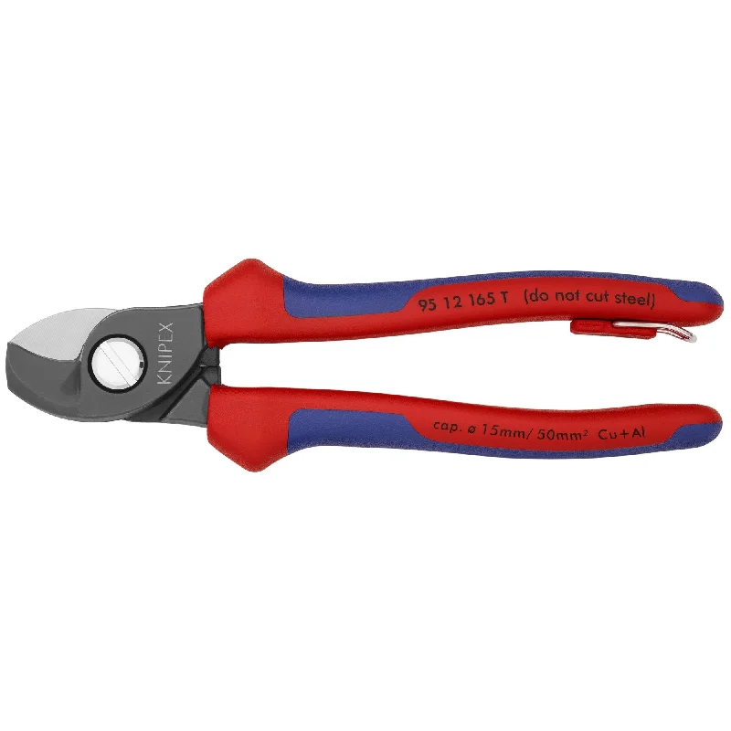 Pliers for plumbing repairs and installations-Knipex 95 12 165 T BKA 6 1/2" Cable Shears-Tethered Attachment