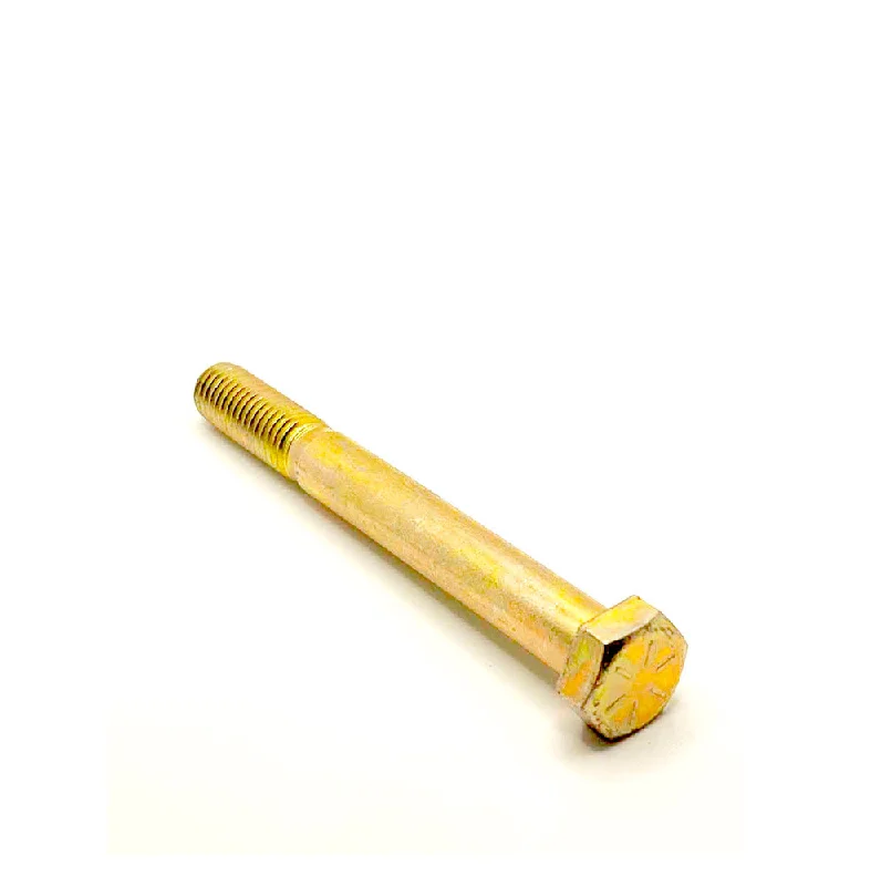 Bolts for securing fence posts-1/2-13 x 4-1/2in UNC Grade 8 Hex Cap Screw Yellow Zinc