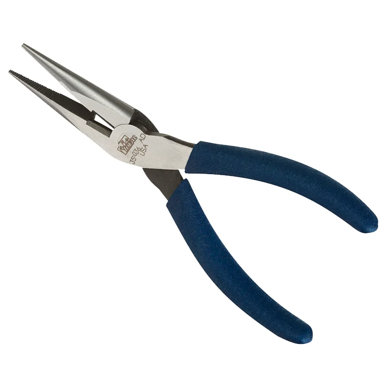 Strong jaw pliers for gripping and holding materials-Ideal 30-038 8-1/2" Long-Nose w/ Cutter - Dipped Grip