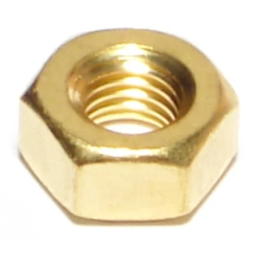 Galvanized nuts for rust resistance in outdoor applications-1/4"-28 Brass Fine Thread Hex Nuts