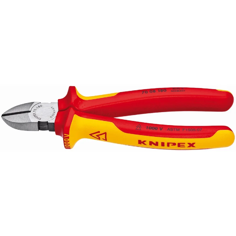 Multi-use pliers for gardening and outdoor tasks-Knipex 70 08 180 SBA 7 1/4" Diagonal Cutters-1000V Insulated