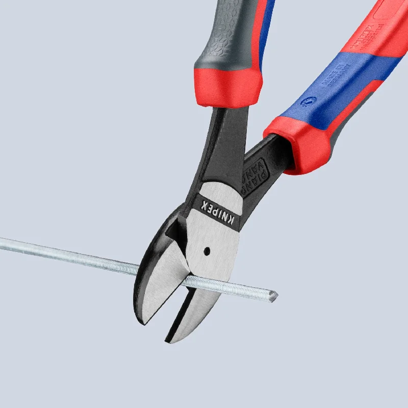 Soft-handled pliers for non-slip, comfortable grip-Knipex 74 02 200 SBA KnipeXtend 8" High Leverage Diagonal Cutters