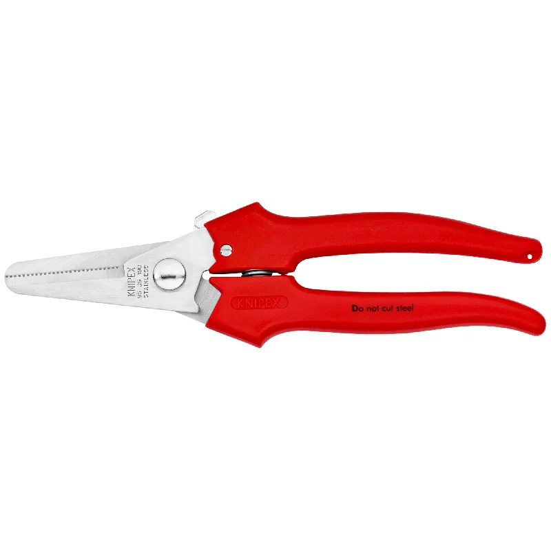 Pliers with rotating jaws for precise angle adjustments-Knipex 95 05 190 7 1/2" Combination Shears