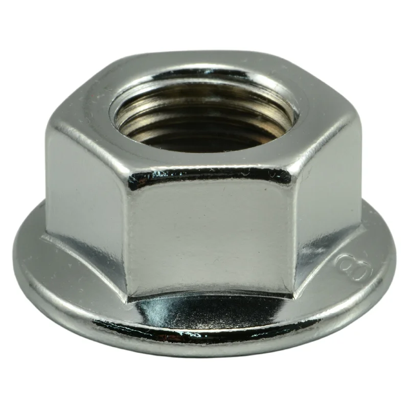 Low-profile nuts for compact spaces-16mm-1.5 Chrome Plated Steel Fine Thread Flange Nuts