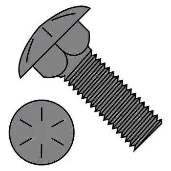 Bolts for fixing structural parts in machinery-JFAST 3128C8P - 5/16-18 X 1 3/4 Bolt Carriage Grade 8 Fully Threaded Plain, Case Quantity: 
800