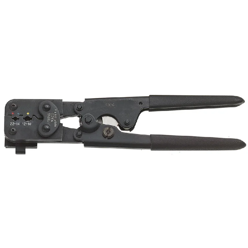 Slip-joint pliers for adjustable jaw widths-Klein Tools T1710 Compound Action Ratcheting Crimper, Insulated Terminals