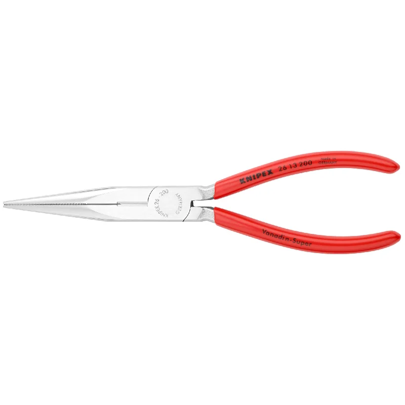 Compact pliers for tight spaces-Knipex 26 13 200 8" Long Nose Pliers with Cutter