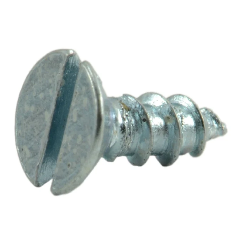 Screws for electrical installations and wiring-#2 x 1/4" Zinc Plated Steel Slotted Flat Head Wood Screws (96 pcs.)