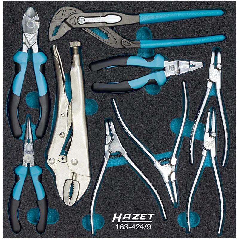 Pliers with anti-corrosion coating for long-lasting durability-Hazet 163-424/9 Pliers Set, 9 Pieces