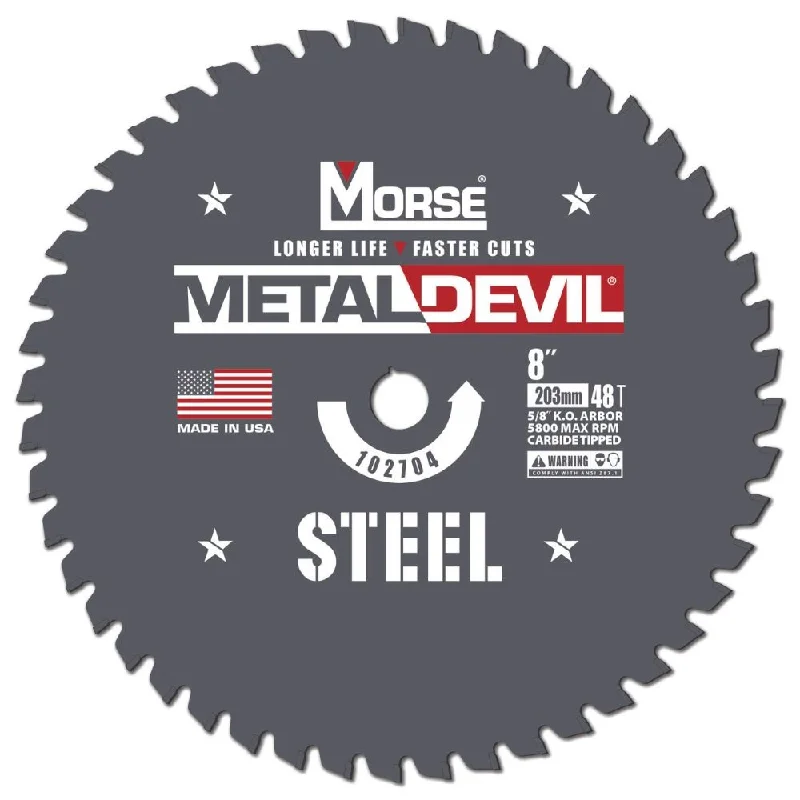 Saw blades for cutting drywall-MK Morse CSM848FSC 8" 48T ST Circular Saw Blade