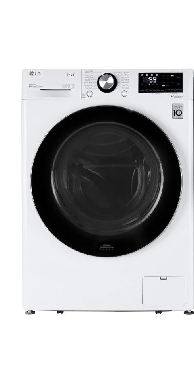 Flat washers for securing bolts and screws-LG White Compact Front Load Washer with Built-In Intelligence (2.4 cu.ft.) - WM1455HWA