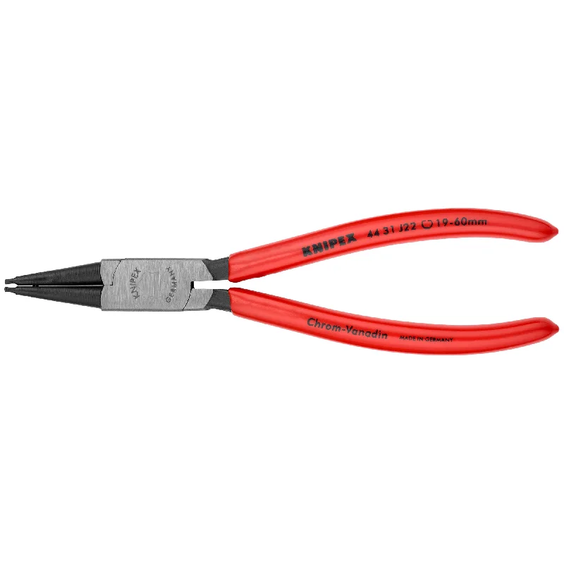 Pliers with wide jaw opening for large materials-Knipex 44 31 J22 7" Internal 45° Angled Snap Ring Pliers-Forged Tips