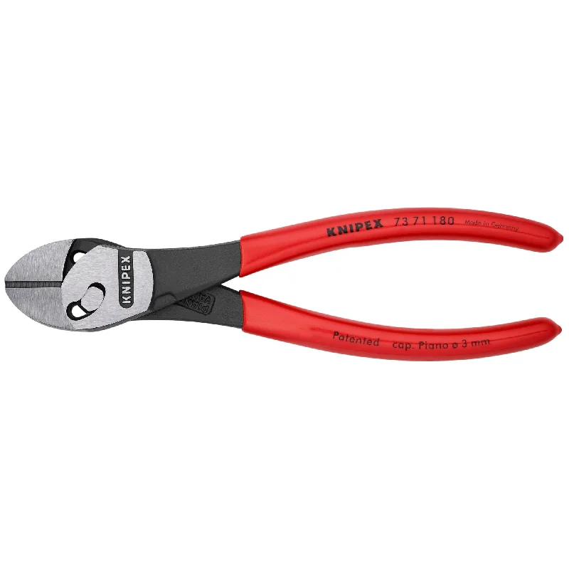 Straight jaw pliers for optimal gripping force-Knipex 73 71 180 7 1/4" Twinforce® Diagonal Super Cutters