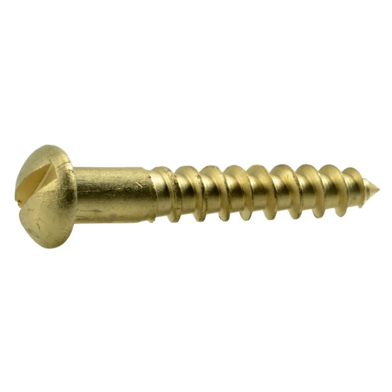 Round head screws for versatile applications-#6 x 7/8" Brass Slotted Round Head Wood Screws (36 pcs.)