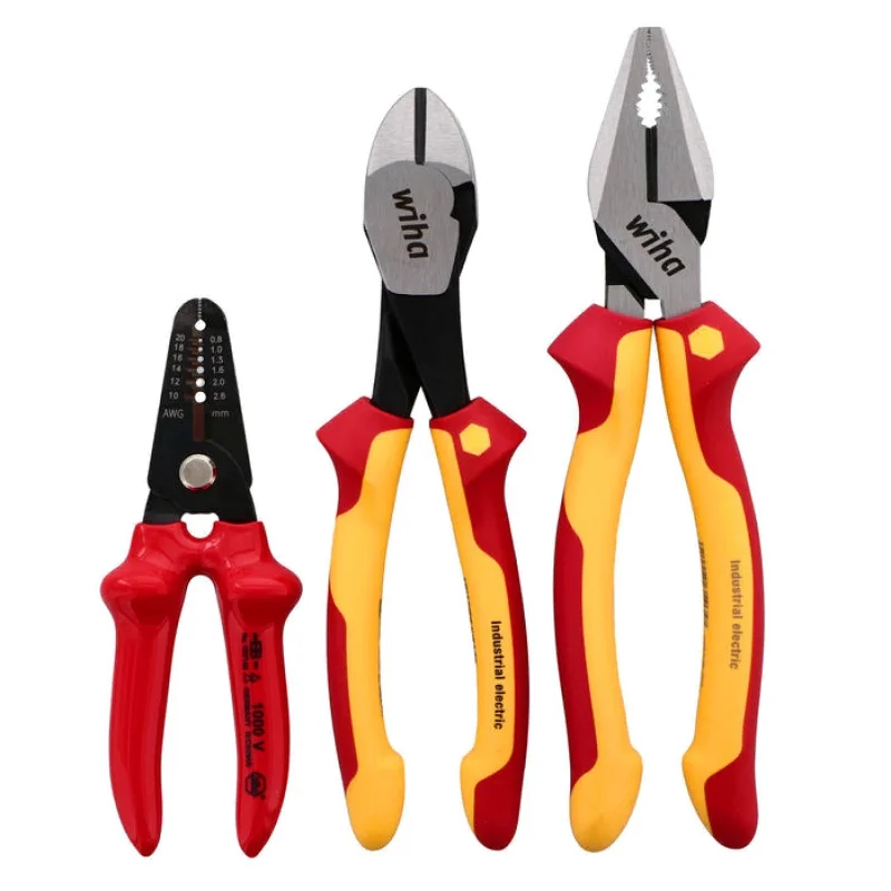 Compact pliers set for detailed work and precision-Wiha Tools 32863 Insulated Pliers & Cutters Set, 3 Piece