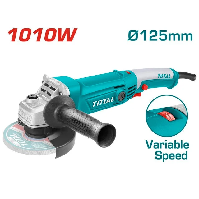 Professional angle grinders with quick-change mechanism for accessories-Total Angle grinder 1010W 125mm Variable Speed TG1121256-3