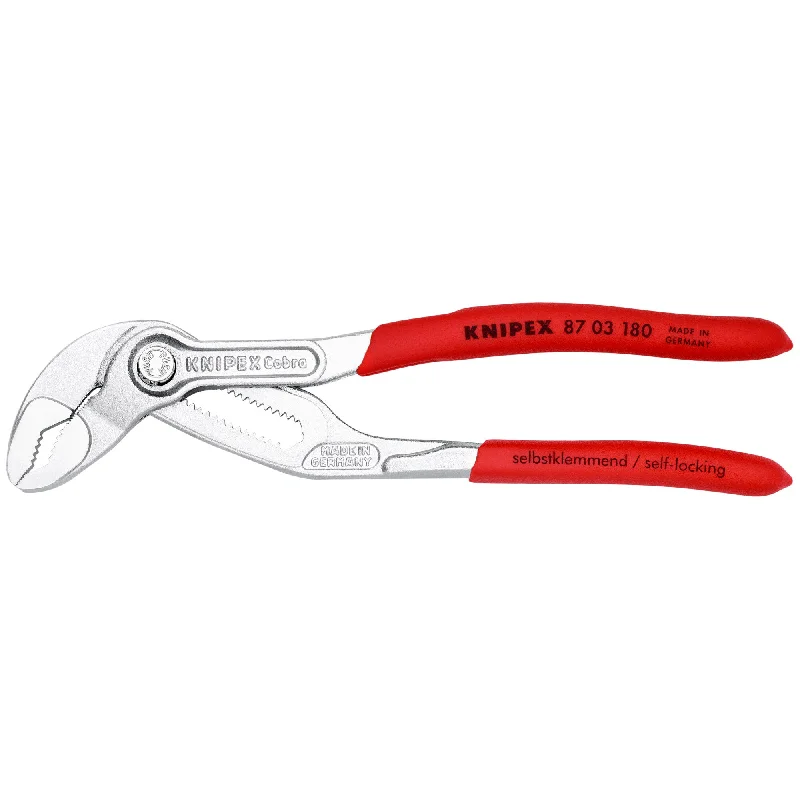 Pliers for gripping, bending, and twisting wires and rods-Knipex 87 03 180 7 1/4" Cobra® Water Pump Pliers