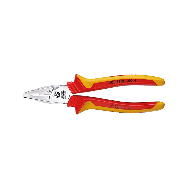 Pliers for gripping, pulling, and twisting small objects-GEDORE 1550969 VDE Heavy Duty Combination Pliers with VDE Insulating Sleeves, 200mm Length