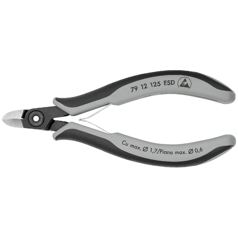 Pliers with long handles for increased torque-Knipex 79 12 125 ESD 5" Electronics Diagonal Cutters-ESD Handles