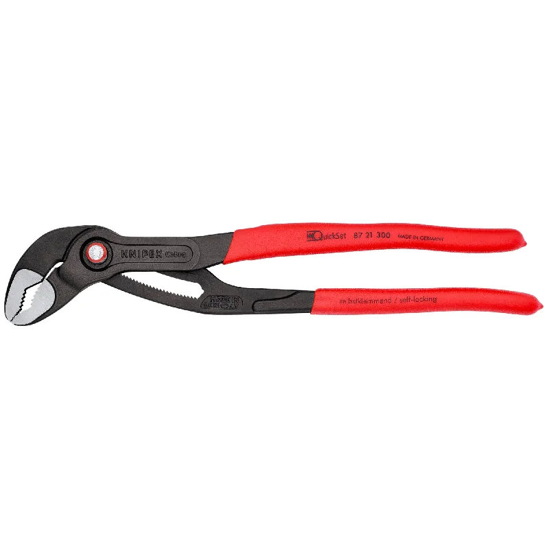 Smooth-grip pliers for non-marring work on soft materials-Knipex 87 21 300 12" Cobra® QuickSet Water Pump Pliers