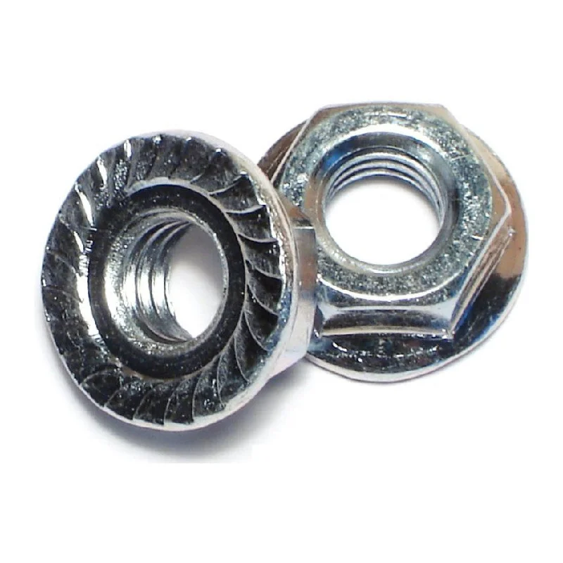 Non-slip nuts for secure fittings-5/16"-18 Zinc Case Hardened Hex Flange Nuts (32 pcs.)