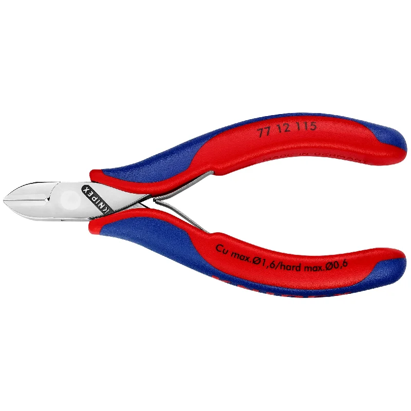 High-quality pliers for precise cutting-Knipex 77 12 115 4 1/2" Electronics Diagonal Cutters